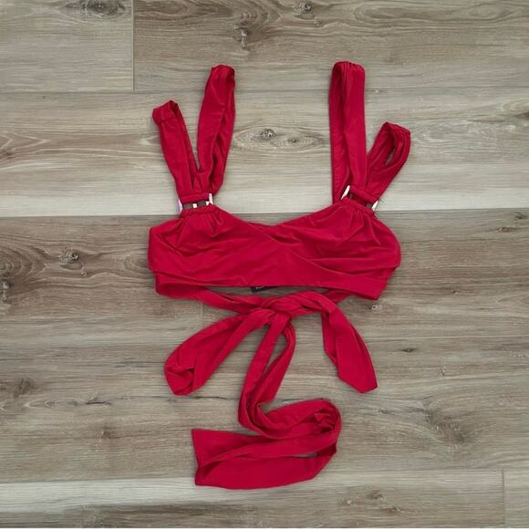 Michael Costello x REVOLVE Rio Crop Top Red XS - Picture 1 of 5